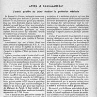 1916 - Page 1903 - Propos du jour / Après le baccalauréat. L’avenir qu’offre au jeune étudiant la profession médicale [J. Noir]