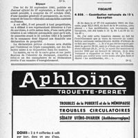 1947 - Page 1934-LII - Automobilisme. Recensement des véhicules automobiles / Fiscalité. Contribution nationale de 15 % Exemption