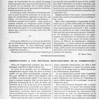 2071 - Page 2058 - Bulletin de l’Actualité. Les libertés requises pour la médecine humaine, Suite (VI) / Assistons-nous à une nouvelle recrudescence de la tuberculose?
