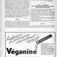 2085 - Page 2072-LVIII - Application des tarifs d’honoraires. Accidents du Travail. Soins décisifs mais sans interventions graves / Extraction d’un fragment d’aiguille dans un doigt avec double radioscopie