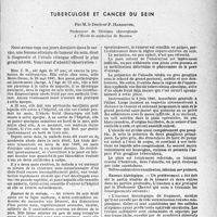 2104 - Page 2091 - Partie scientifique / Travaux originaux. Tuberculose et cancer du sein, par M. le Docteur P. Hardouin