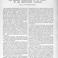 2170 - Page 2157 - Partie professionnelle / Les besoins alimentaires de la puberté et les restrictions actuelles, par le Dr Fernand Decourt