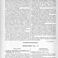 2183 - Page 2170 - Variétés. La place de la politique dans la vie de Laennec / Avez-vous lu...... ?. La goutte au compte-goutte ou 47 adaptations gastronomiques. Ed. de Pomiane, Editions Midy / La Maison sous la mer, Paul Vialard, Editions Denoel, Paris