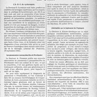 2218 - Page 2205 - L’actualité scientifique. La Presse. L’A. B. C. du cystoscopiste [(Journal des Praticiens, 27 septembre 1941)] / Les pneumonies à pneumobacilles de Friedlander [{Gazette des hôpitaux, 26 juillet 1941)] / Généralités sur le traitement de l’épilepsie [(Munch. Mediz. Wochensch, nos 30 et 31, 1941)]