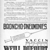 2251 - Page 2238-VIII - Institut d’hygiène et d’épidémiologie (Faculté de médecine de Paris) / Hôpitaux de Paris / Hôpital Broussais / Hôpitaux d’Angers / Hôpital des réfugiés de Clermont-Ferrand / Hôpital des réfugiés de la Dordogne, à Clairvive / Hôpital de Saint-Denis (Seine) / Naissances