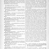 2311 - Page 2298 - Travaux originaux. Faculté de médecine de Paris. Clinique des maladies mentales et d’encéphale, par M. le Professeur Laignel-Lavastine. État maniaque secondaire à un syndrome confuso-onirique apparu à la suite d’un accouchement / Accès maniaque en voie de guérison, survenu à la suite d’un accouchement chez une déséquilibrée cyclothymique
