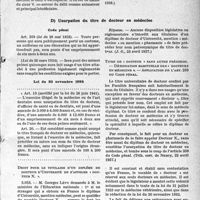 2354 - Page 17 - Exercice illégal. Jurisprudence. Escroquerie / Usurpation du titre de docteur en médecine
