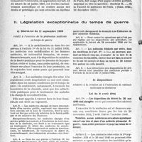 2355 - Page 18 - Usurpation du titre de docteur en médecine / Législation exceptionnelle du temps de guerre / Décret-loi du U septembre 1939 / Dispositions