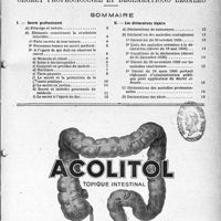 2398 - Page 1 - Supplément mensuel de Novembre 1941 / Documentation professionnelle permanente du médecin praticien / Secret professionnel et déclarations légales / Sommaire