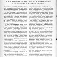 2399 - Page 2 - Bulletin du mois / Le secret professionnel vu sous l'angle de la législation nouvelle, de la jurisprudence, et du code de déontologie