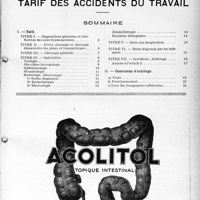 2464 - Page 1 - Supplément mensuel du Février 1941 / Documentation professionnelle permanente du médecin praticien / Tarif des accidents du travail / Sommaire