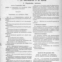 2488 - Page 3 - Le secrétariat à la Santé / Organisation intérieure