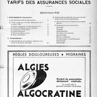 2506 - Page 1 - Supplément mensuel du Mars 1941 / Documentation professionnelle permanente du médecin praticien / Tarifs des assurances sociales / Sommaire
