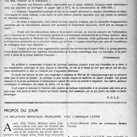 1036 - Page 1017 - Partie professionnelle. Un appel de la presse médicale française / Propos du jour. Les relations médicales françaises wec l’Amérique Latine [J. Noir]