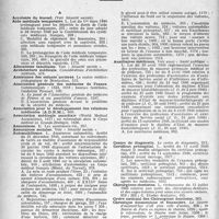 0009 - Page 8 - «Le concours médical». Table des matières, Année 1946. Partie professionnelle, Chaque rubrique « Organisation professionnelle », « Syndicalisme », etc, comporte ou peut comporter des sous-titres, qui sont désignés par les lettres L (lois), A (articles), C (correspondance), E (échos)