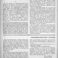 0029 - Page 12 - Partie scientifique. Les perfectionnements récents de l’urographie intraveineuse, par le Dr Robert Coliez. Importance de la Technique / Intradermo-réaction à éclipses