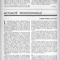 0035 - Page 18 - Partie professionnelle. Propos du jour. Les problèmes de l’hygiène et de l’urbanisme [J. Noir] / Actualité professionnelle. L’ordre modèle 46 est élu