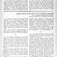 0060 - Page 43 - Partie scientifique. Méditation sur les remèdes défunts, Pierre Mauriac / Longue survie dans deux cas de leucémie lymphoïde, par le Professeur honoraire Maurice Perrin