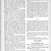 0061 - Page 44 - Partie scientifique. Longue survie dans deux cas de leucémie lymphoïde, par le Professeur honoraire Maurice Perrin / Les livres. Livres récemment parus