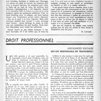 0068 - Page 51 - Partie professionnelle. Propos du jour. L’impôt sur la jeunesse [G. Lavalée] / Droit professionnel. Assurances sociales. Qui est responsable du traitement ?
