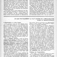 0093 - Page 76 - Partie scientifique. Traitement des rhinites aiguës, par le Docteur Gabriel Franck / Ce que pratiquement il faut savoir de l’impaludation dans la neuro-syphilis. L’Impaludation en deux temps / Pratique de l'impaludation