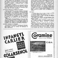 0117 - Page 100 - Dernières nouvelles. Pro - pharmaciens / Dons d’instruments / Association générale des Médecins de France / Académie Duchenne de Boulogne / Naissances / Nécrologie [Madame Jean Lafue, Madame Gaston Flament, Madame Veuve Camille Bureau, Docteur Georges Pouvreau, Mme Maurice Le Hir, Docteur R. Peyron]