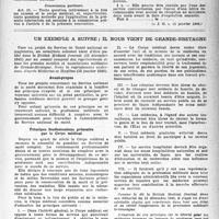 0136 - Page 119 - Partie professionnelle. Documentation professionnelle. Convention type, (modèle approuvé par arrêté du 3 janvier 1946). Entre la caisse régionale de sécurité sociale de............ et le syndicat médical du département de.............. Pour les soins à domicile et au cabinet du médecin / Un exemple à suivre ; il nous vient de Grande-Bretagne. Avant-propos / Principes fondamentaux présentés par le Corps médical
