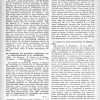 0159 - Page 142 - Partie scientifique. Les sociétés savantes. Académie de médecine. Résultats de la radiographie systématique des mineurs au charbon. Comment organiser le dépistage de la silicose, (16-10-1945) / Le traitement des paralysies diphtériques par la chloroformisation et la sérothérapie, (30- 10-1945) / Société médicale des hôpitaux de Paris. Un cas de diabète insipide avec dissociation extrême de la soif et de la polyurie, (15 juin 1945) / Le citrate de soude intraveineux en thérapeutique, (22 juin 1945) / Société de pathologie comparée. Séance du 10-4-1945. L’inégale répartition de la mortalité par tuberculose dans les départements français