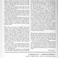 0164 - Page 147 - Partie professionnelle. Actualité professionnelle. L’O. P. H. S. de l'avenir / A propos de l’ « entente directe », par le Dr Mahoudeau