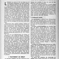 0186 - Page 169 - Partie scientifique. Le traitement de la poliomyélite épidémique a-t-il réalisé des progrès depuis le début du siècle ?. Traitement de début, par le Docteur Georges Schreiber