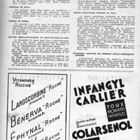 0211 - Page 194 - Dernières nouvelles. Faculté de médecine de Paris / Hôpitaux de Paris / Hôpital de Ruffec / Journée médico-chirurgicale de Saint-Germain-en-Laye / Conseil départemental de l’Ordre de la Seine / Société d’hydrologie médicale de Paris / Association nationale des médecins électroradiologistes qualifiés