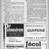 0243 - Page 226 - Dernières nouvelles. Académie de médecine / Faculté de médecine de Lyon / Hôpitaux de Paris / Hôpital Bon-Secours / Conseil Départemental de la Seine de l’Ordre des Médecins / Comité de Coordination des Conseils départementaux de l’Ordre des médecins de la région parisienne / Chambre syndicale des médecins de la Seine