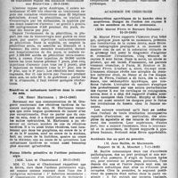 0255 - Page 238 - Partie scientifique. Les sociétés savantes. académie de médecine. La pénicilline en vénéréologie, (26-2-1946) / Récidives et métastases tardives dans le cancer du sein, (13-11-1945) / Forme fébrile primitive de l’oedème pulmonaire aigu, (20-11-1945) / Académie de chirurgie. Ostéomyélites apyrétiques de la hanche chez le nourrisson. Danger de l’action des rayons X sur, les membres en état de croissance, (31-10-1945) / Accidents dus au port du pessaire, (7-11-1945)