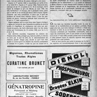 0266 - Page 249 - Échos et commentaires. Pour une augmentation rapide du Tarif des soins aux pensionnés de guerre / La prolongation de l’aide médicale temporaire