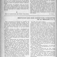 0297 - Page 280 - Partie professionnelle. Allocations familiales. Les exonérations de cotisations / Méditation sur deux conceptions divergentes de la médecine d’A. S