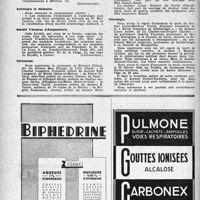 0317 - Page 300 - Dernières nouvelles. Association corporative des étudiants en médecine de Paris (service des remplacements) / Conseil supérieur de l’Ordre des médecins de Paris (service des remplacements) / Astrologie et médecine / Société française d’Acupuncture / Naissances / Mariages / Nécrologie [Docteurs Louis-Melchior Pierra, Louis André, professeur Gabriel Florence, du professeur Marcel Lisbonne, J. Mosnier, lieutenant Pierre Duchet-Suchaux]
