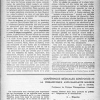 0324 - Page 307 - Partie scientifique. La pénicilline en oto-rhino-laryngologie, par le Professeur Jean Piquet / Conférences médicales genevoises. La thérapeutique anti-coagulante moderne, par G. Bickel