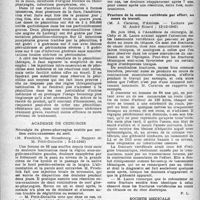 0327 - Page 310 - Partie scientifique. Les sociétés savantes. Académie de médecine. La Pénicilline en chirurgie, (11-12-1945) / Académie de chirurgie. Névralgie du glosso-pharyngien traitée par section extra-crânienne du nerf, (5-12-1945) / Fracture de la colonne vertébrale par effort, au cours du travail, (12-12-1945) / Société médicale des hôpitaux de Paris. Considérations sur un cas de spirochétose mortelle. Traitement par la pénicilline, (18-1-1946)
