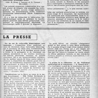 0328 - Page 311 - Partie scientifique. Les sociétés savantes. Société médicale des hôpitaux de Paris. Considérations sur un cas de spirochétose mortelle. Traitement par la pénicilline, (18-1-1946) / Tuberculose bronchique isolée, (25-1-1946) / La presse. Sur un cas de recto-colite hémorragique avec anasarque [(La Semaine des Hôpitaux, 7 décembre 1945)] / Considérations sur la fièvre au cours de la menace d'avortement [(Lyon-Médical, 2 décembre 1945)] / A propos de la clitocybine et du traitement antibiotique de la tuberculose [(Bulletin Médical, 1er décembre 1945)]
