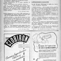 0351 - Page 334 - À travers l’officiel. Assurances sociales / Laboratoires d’analyses