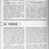 0396 - Page 379 - Partie scientifique. Les sociétés savantes. Société médicale et anatomo-clinique de Lille. Séance du 24-7-1945. Hématurie et hypertrophie prostatique / Les arthropathies protéiques ; à propos de deux observations / Société française de dermatologie et de syphiligraphie, (Réunion de la Filiale Lyonnaise ; 28-6-1945). La dermatose prurigineuse de la laine de verre / La presse. La bague jaune dentaire, signe précoce de l’intoxication chronique par l’hydrate de cadmium [(. Paris-Médical, 10 janvier 1946)] / La guerre bactériologique [(D’après Médecine et Hygiène, 15 janvier 1946)] / Action de la pénicilline dans quelques septicémies à microbes anaérobies [(La Presse Médicale, 26 janvier 1946)]