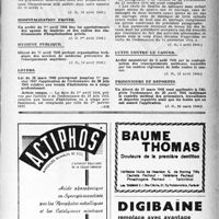 0424 - Page 407 - À travers l’officiel. Hôpitaux et hospices publics / Hôspitalisation privée / Hygiène publique / Loyers / Lutte contre le cancer / Prisonniers et déportés