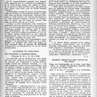 0431 - Page 414 - Partie scientifique. Les sociétés savantes. Académie de médecine. La participation du « Secours aux Enfants » de la Croix-Rouge Suisse à la lutte contre la tuberculose en France, (5-2-1946) / Académie de chirurgie. Sur l’anesthésie au pentothal-sodium, (Séances du 16 et du 23-1-1946) / Société médicale des hôpitaux de Paris. Vingt cas d’ostéopathie de la faim, avec fractures ou images fractures, observés dans le cours de l’année 1945, (8-2-1946)