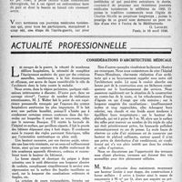 0435 - Page 418 - Partie professionnelle. Propos du jour. Les journées médicales tunisiennes [G. Lavalée] / Actualité professionnelle. Considérations d’architecture médicale