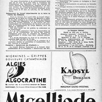 0484 - Page 467 - Dernières nouvelles. Mutualité familiale / Centre National de transfusion sanguine / Communiqué du Conseil départemental de la Seine de l'Ordre des Médecins / Fondation « Sanatorium des Étudiants »