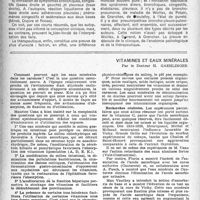 0493 - Page 476 - Partie scientifique. Congestion broncho-pulmonaire protéiforme, par le professeur Jean Minet, M. Niquet et Mlle Arnott / Vitamines et eaux minérales, par le Docteur H. Gaehlinger