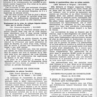 0495 - Page 478 - Partie scientifique. Les sociétés savantes. Académie de médecine. De l’urticaire à l’ulcère gastrique, (5-2-1946) / Traitement de la crise de colique hépato-vésiculaire par le nitrite d’amyle, (5-2-1946) / Académie de chirurgie. L’anesthésie du plexus brachial, (16-1-1946) / Société médicale des hôpitaux de Paris. Sodoku et pasteurellose chez un même malade, (22-2-1946) / Société française de gynécologie. Séance du 19-11-1945. A propos de deux images d’oblitération tubaire bilatérale après hystérographie
