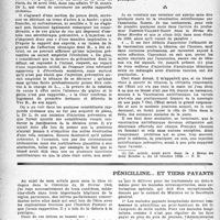 0503 - Page 486 - Partie professionnelle. L’omission d’injection antitétanique préventive n’est pas nécessairement une faute, par le Dr Fernand Decourt / Pénicilline... et tiers payants