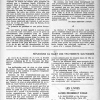 0526 - Page 509 - Partie scientifique. Sur les accidents du sulfarsenobenzol / Réflexions au sujet des traitements sulfamidés / Les livres. Livres récemment parus