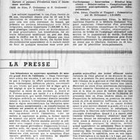 0528 - Page 511 - Partie scientifique. Les sociétés savantes. Société médicale des hôpitaux de Paris. Ictère hémolytique acquis avec anémie intense et splénomégalie — réaction de Wassermann et de Meinicke positives — Guérison et négativation des réactions sérologiques sans traitement anti-syphilitique, (1-3-46) / Danger des solvants benzéniques employés par les artisans travaillant le cuir à domicile — Anémie et purpura d’évolution lente et finalement mortelle, (1-3-1948) / Cardiospasme — Intervention — Résultat transitoire — Réintervention — Complications pulmonaires post-opératoires, pénicilline intrapulmonaire, (1-3-1946) / La presse. Les hématomes en apparence spontanés du muscle grand droit de l’abdomen [(Le Bulletin Médical, 11 avril 1946)] / Indications thérapeutiques dans le traitement du cancer de la prostate [(La Semaine des Hôpitaux, 21 avril 1946)]